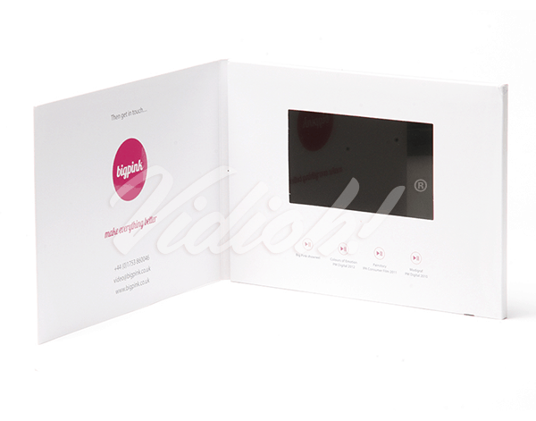 5.0 HD A5 Landscape Softback Video Brochure - Big Pink