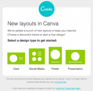 Canva launched a direct email marketing campaign to promote their software as a service product.